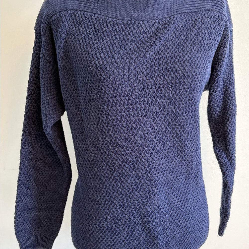 Ralph Lauren Navy Textured Crewneck Sweater
